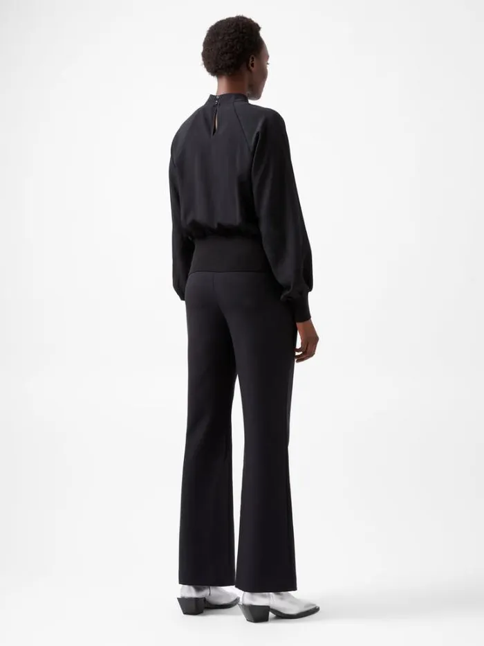 Woman French Connection Tops Krista Knit Long Sleeve Stand Neck Top Blackout