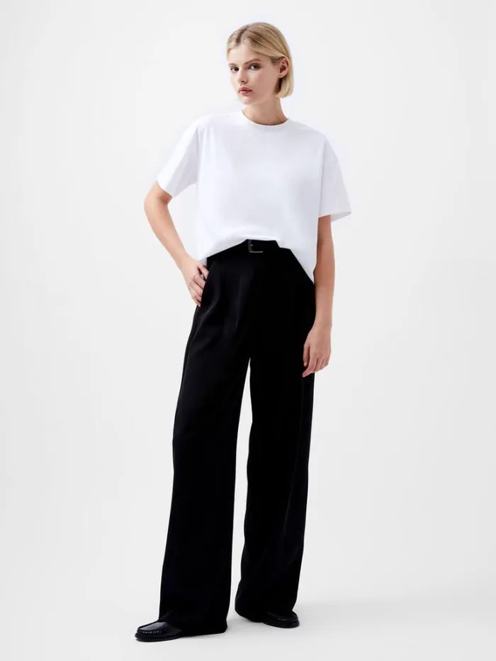 Woman French Connection Tops Rallie Cotton Short Sleeve TShirt Linen White