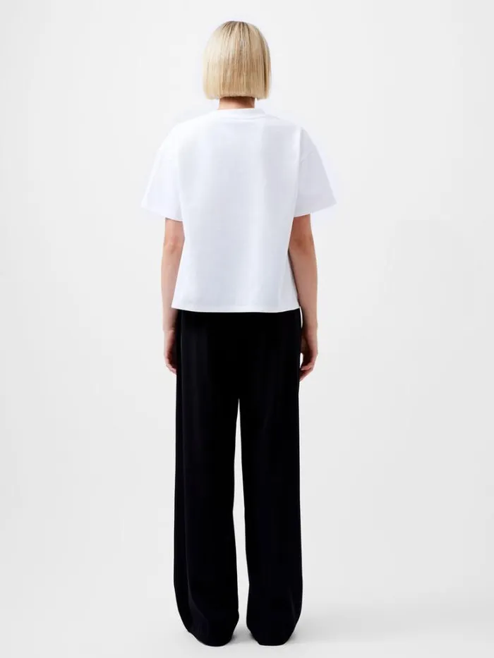 Woman French Connection Tops Rallie Cotton Short Sleeve TShirt Linen White
