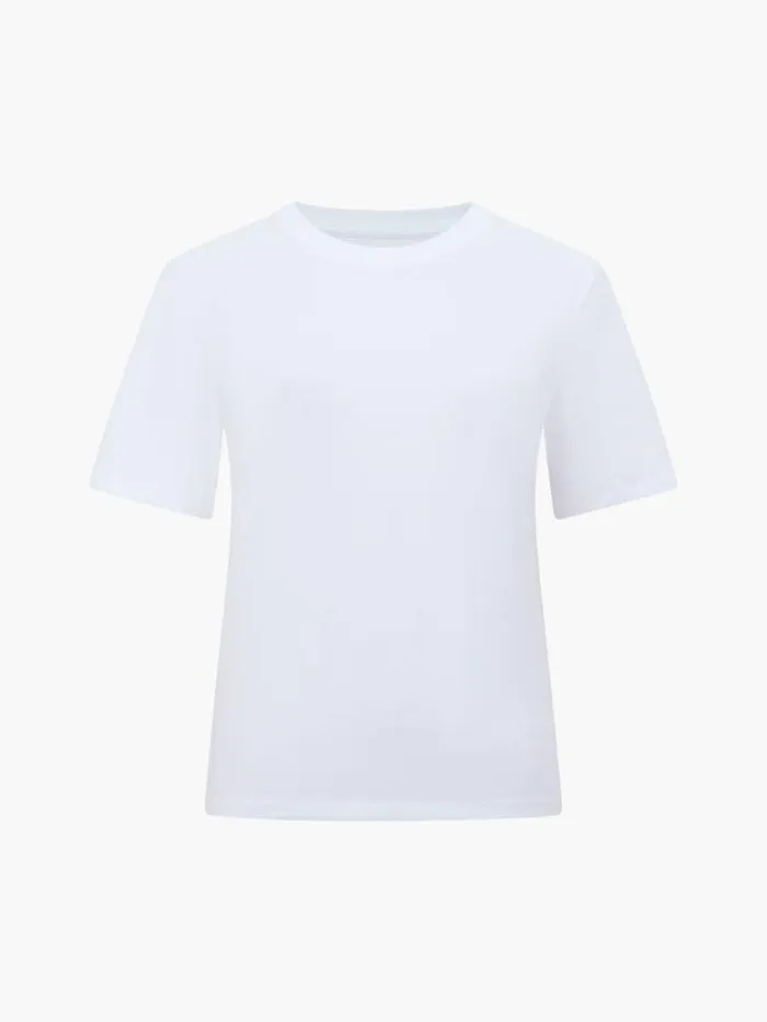 Woman French Connection Tops Rallie Cotton Short Sleeve TShirt Linen White