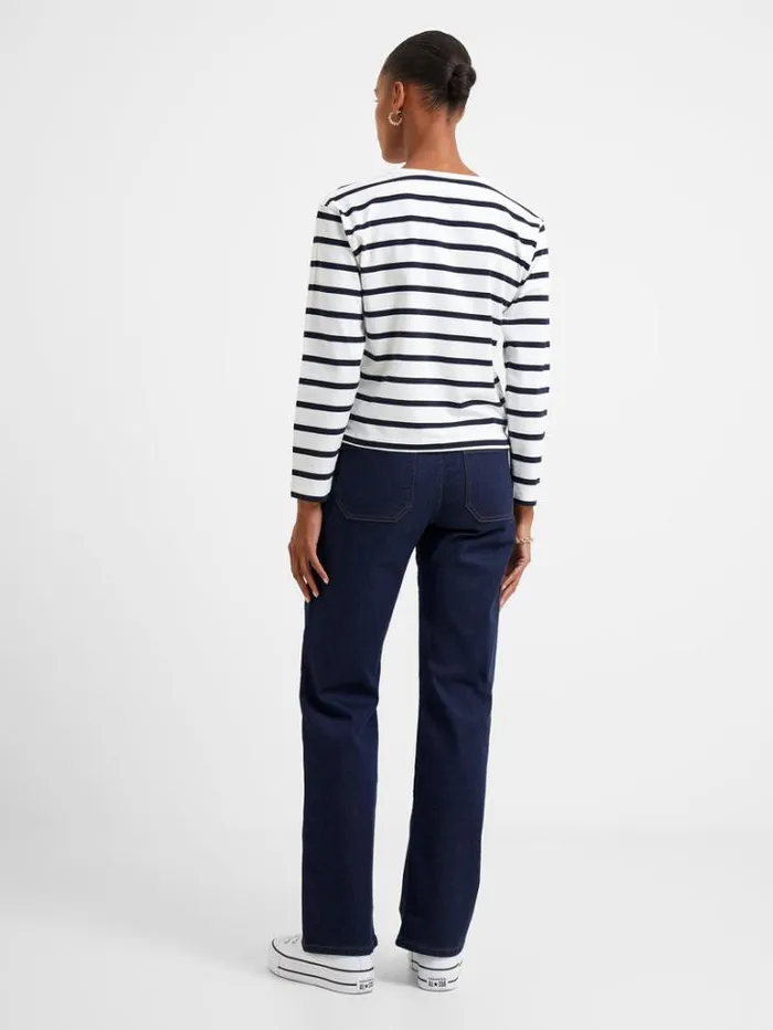 Woman French Connection Tops Rallie Stripe Slash Neck Top Summer Whitemarine