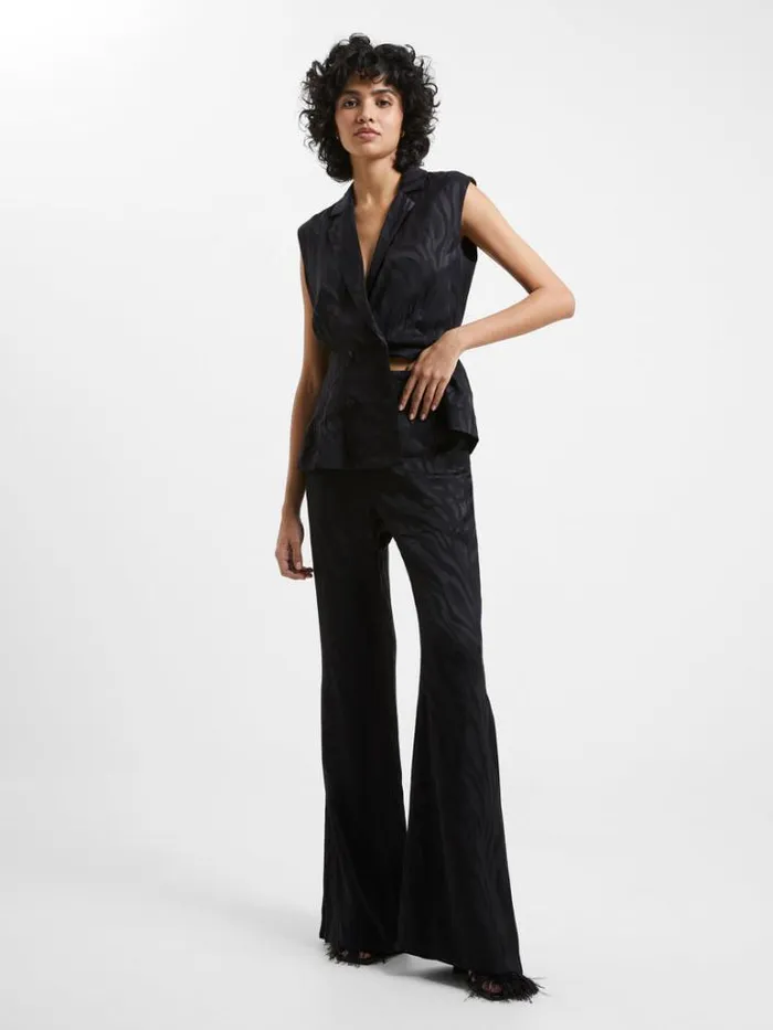 Woman French Connection Trousers Aba Eco Satin Trousers Blackout