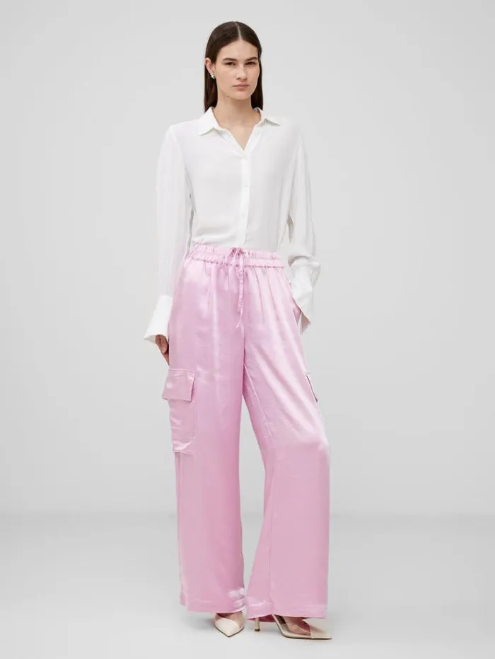 Woman French Connection Trousers Chloetta Recycled Cargo Trousers Strawberry Shake