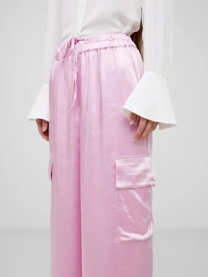 Woman French Connection Trousers Chloetta Recycled Cargo Trousers Strawberry Shake