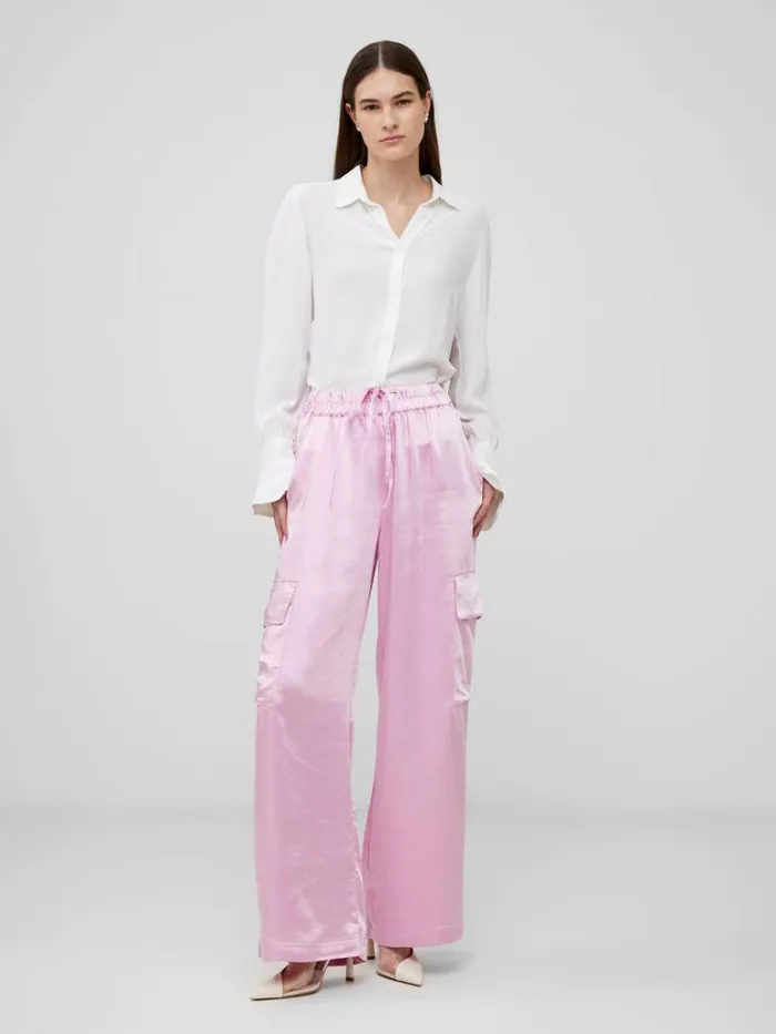 Woman French Connection Trousers Chloetta Recycled Cargo Trousers Strawberry Shake