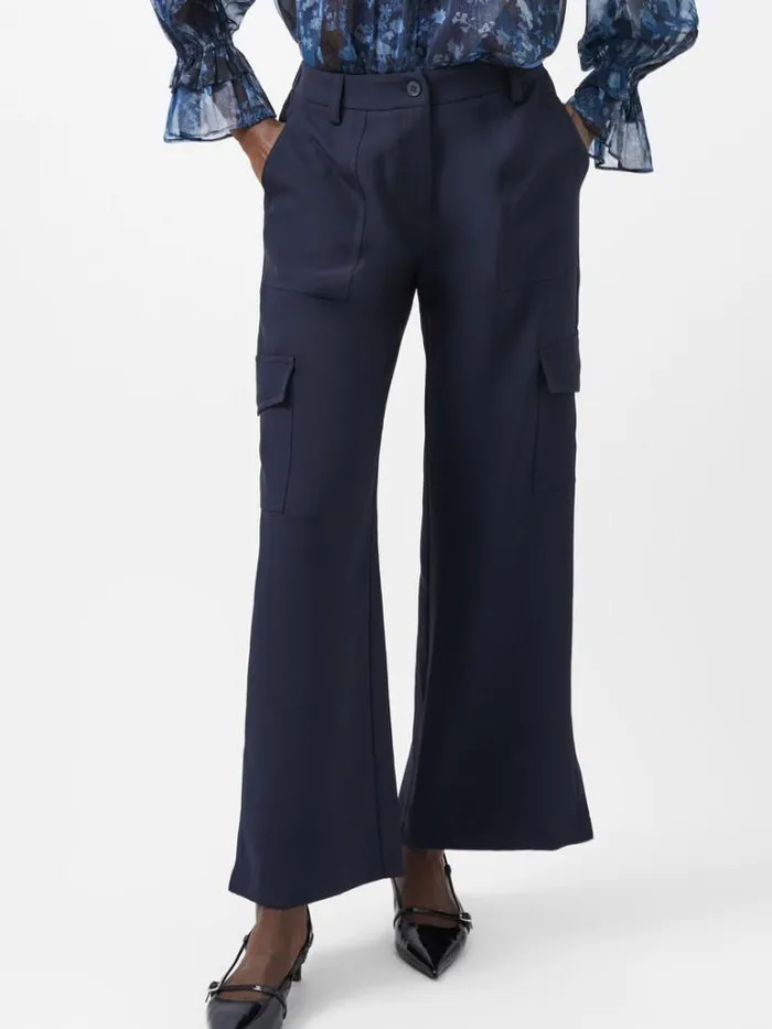 Woman French Connection Trousers Combat Cargo Trousers Marine