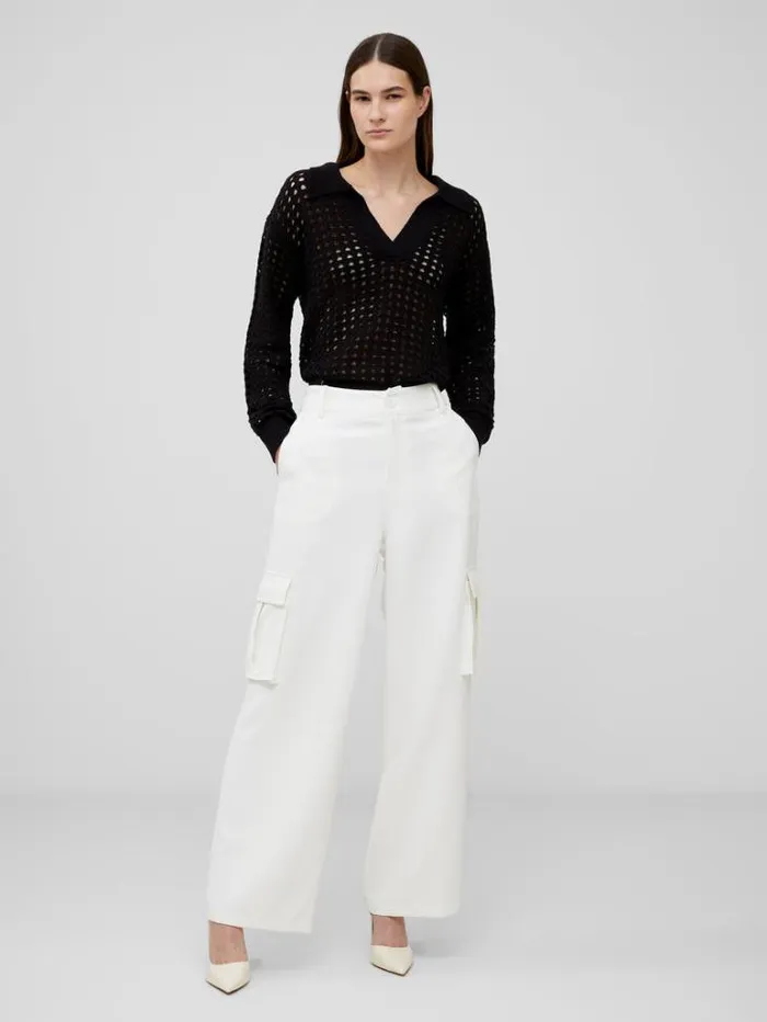 Woman French Connection Trousers Combat Trousers Summer White