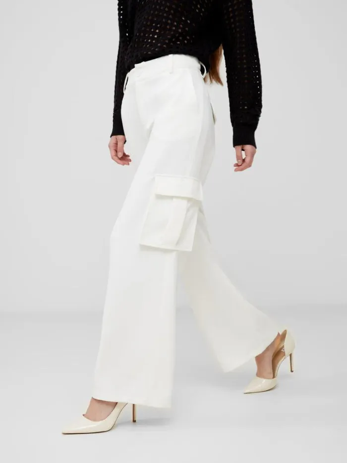 Woman French Connection Trousers Combat Trousers Summer White