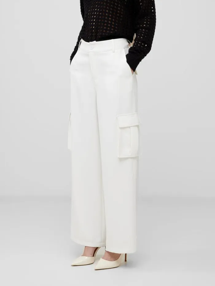 Woman French Connection Trousers Combat Trousers Summer White