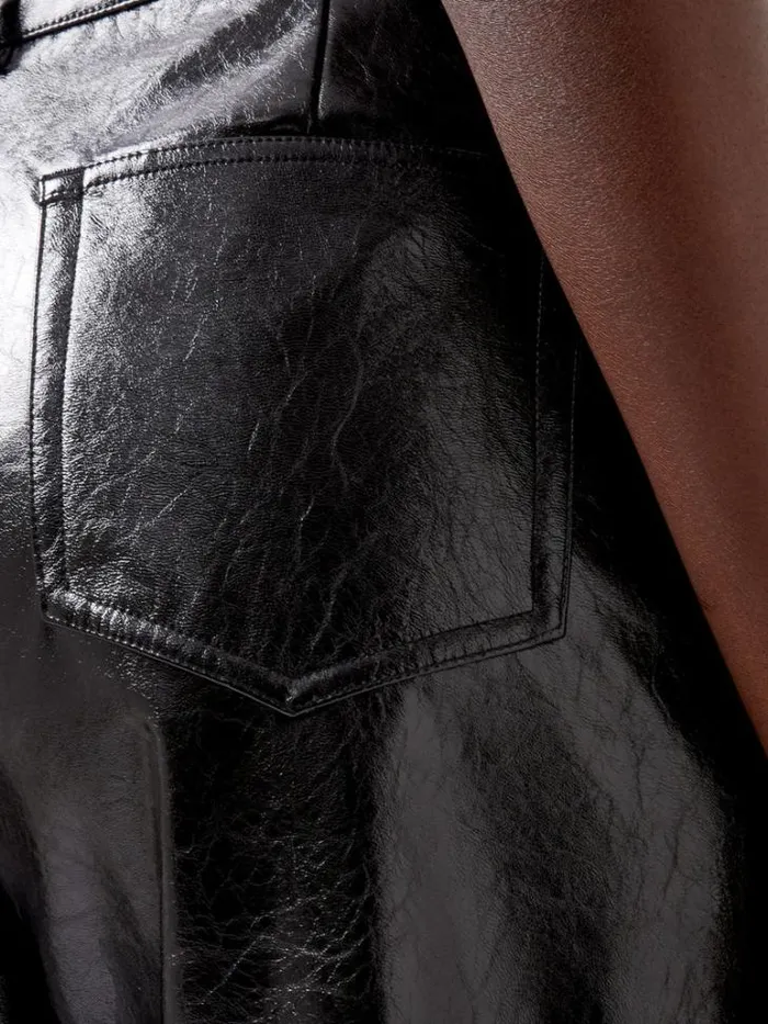 Woman French Connection Trousers Emmett Pu Tapered Trousers Blackout