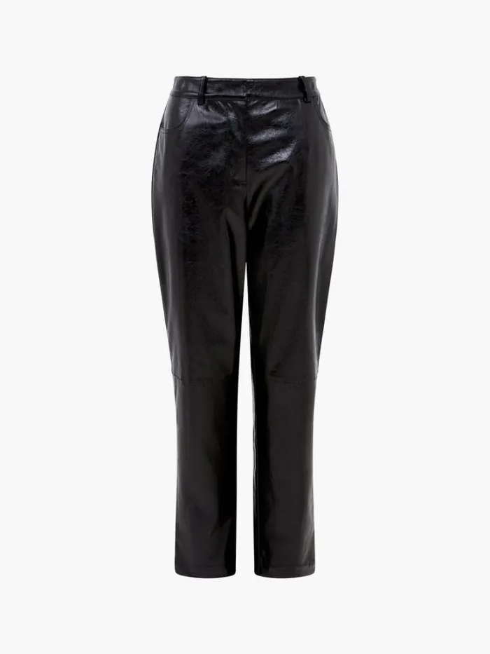Woman French Connection Trousers Emmett Pu Tapered Trousers Blackout