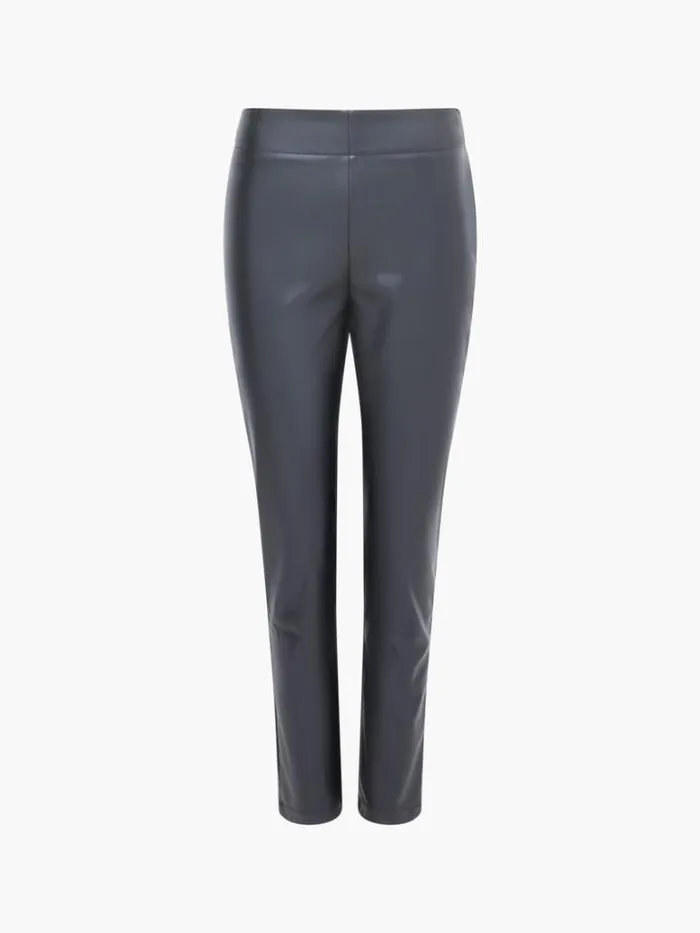 Woman French Connection Trousers Faux Leather Side Zip Skinny Trousers Black