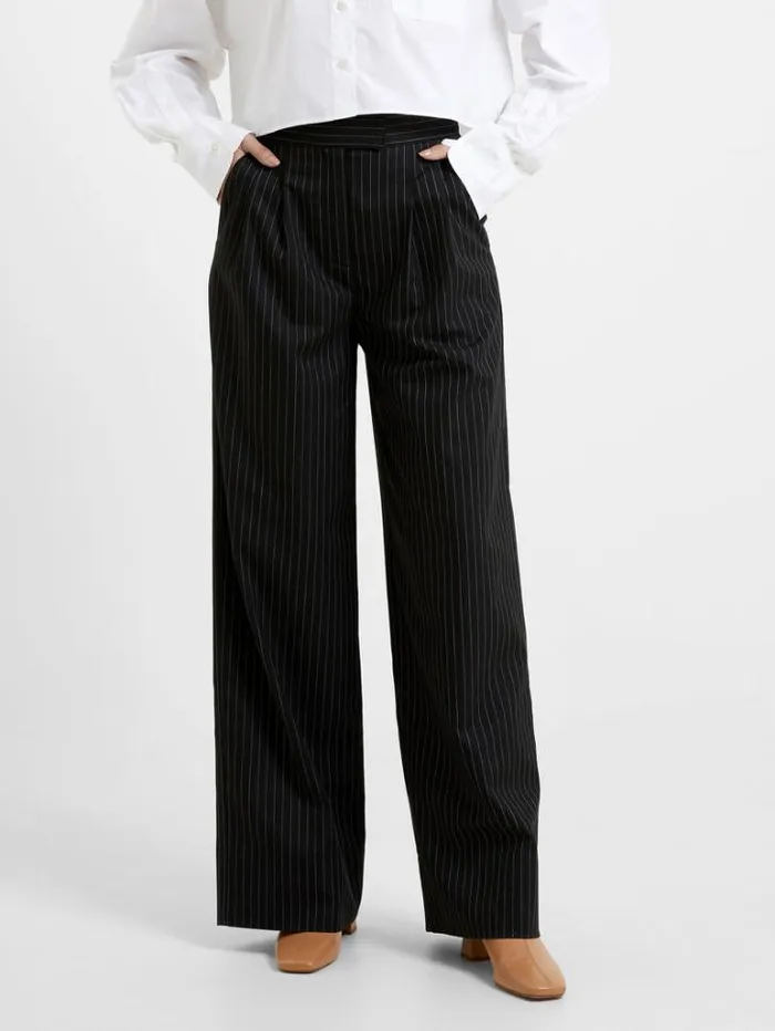 Woman French Connection Trousers Finn Stripe Trousers Blackout