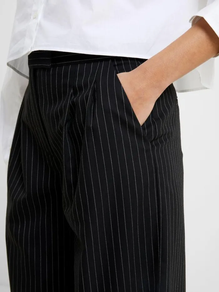 Woman French Connection Trousers Finn Stripe Trousers Blackout