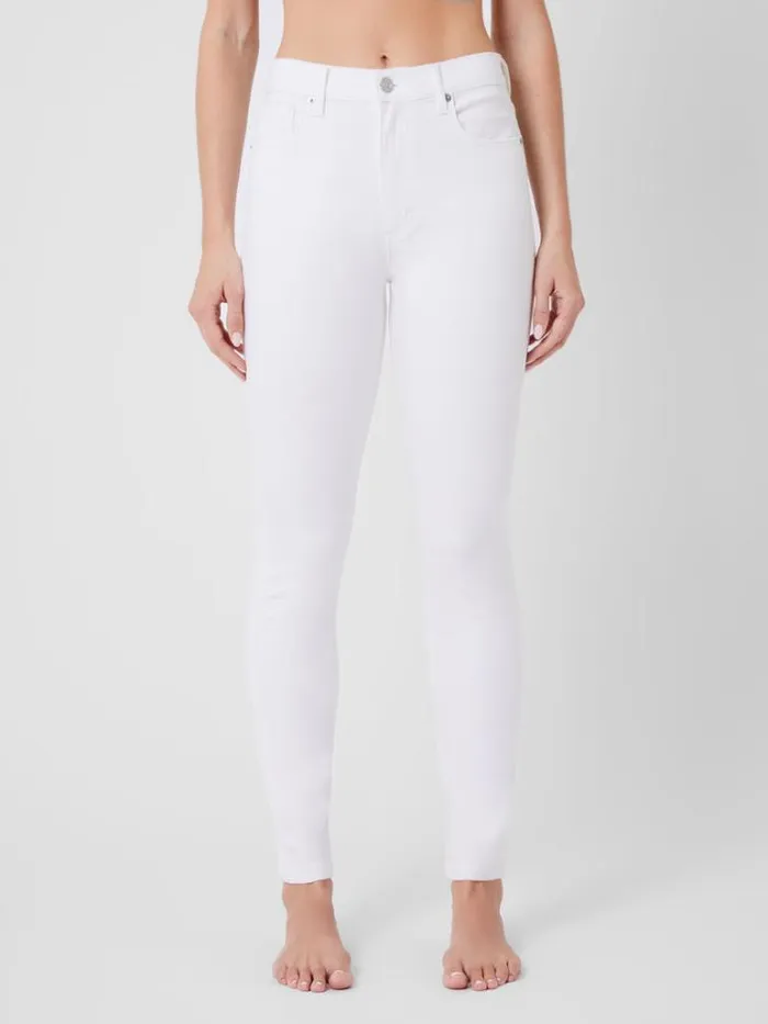 Woman French Connection Trousers Soft Stretch Denim High Rise Skinny Jeans 30 Inch White