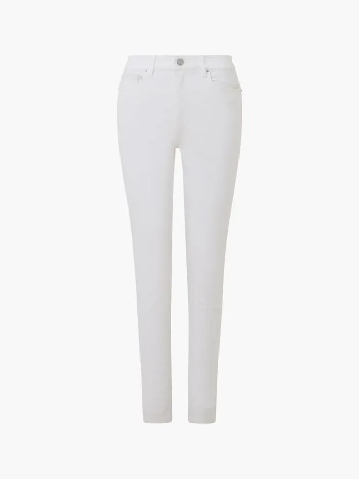 Woman French Connection Trousers Soft Stretch Denim High Rise Skinny Jeans 30 Inch White