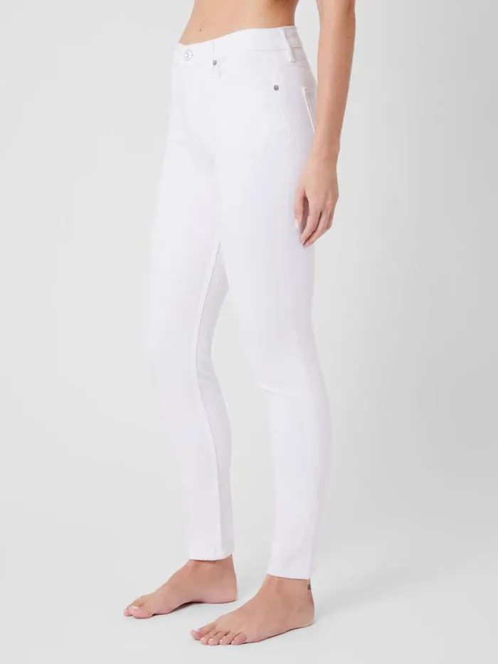 Woman French Connection Trousers Soft Stretch Denim High Rise Skinny Jeans 30 Inch White