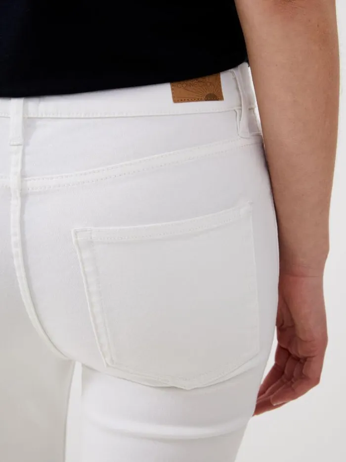 Woman French Connection Trousers Soft Stretch Denim High Rise Skinny Jeans 30 Inch White