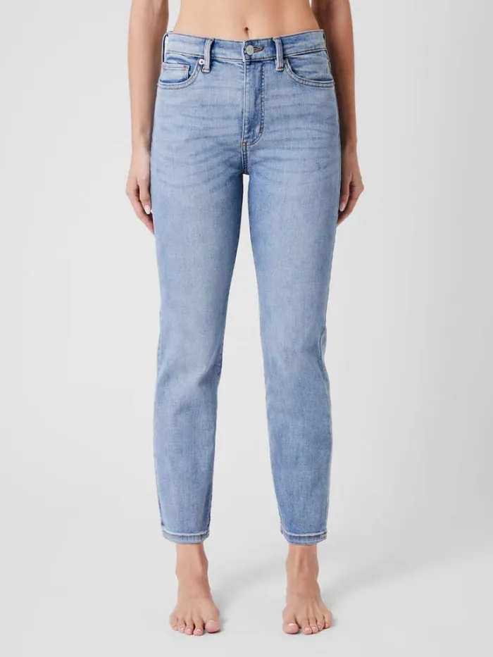 Woman French Connection Trousers Stretch Denim Cigarette Fit Ankle Length Jeans 28 Inch Bleach Wash