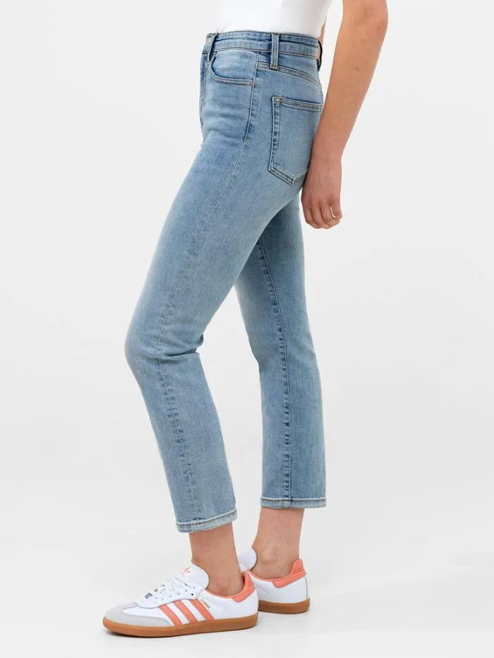 Woman French Connection Trousers Stretch Denim Cigarette Fit Ankle Length Jeans 28 Inch Bleach Wash