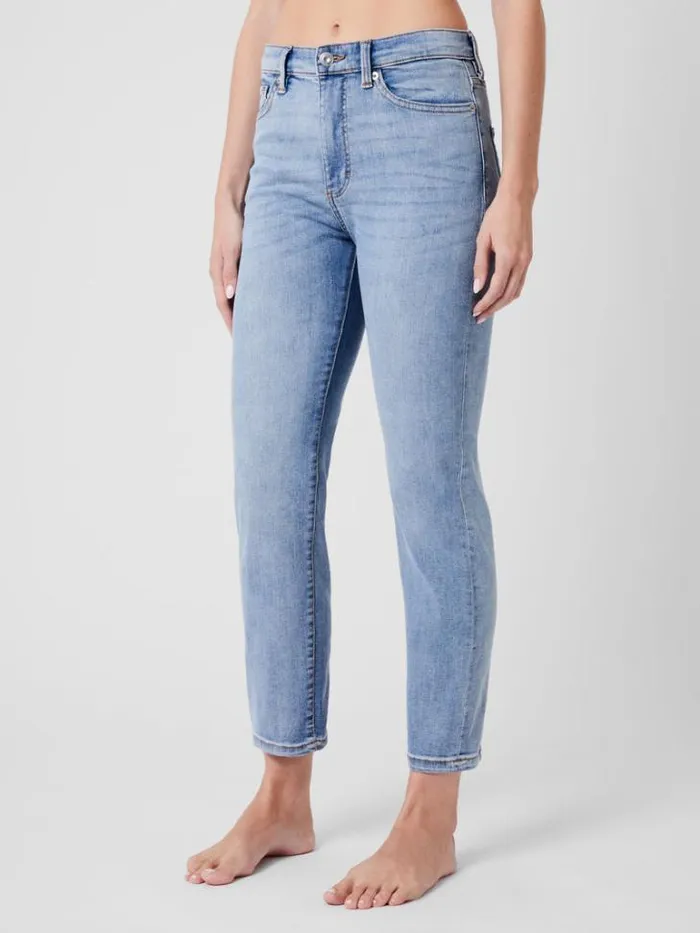 Woman French Connection Trousers Stretch Denim Cigarette Fit Ankle Length Jeans 28 Inch Bleach Wash