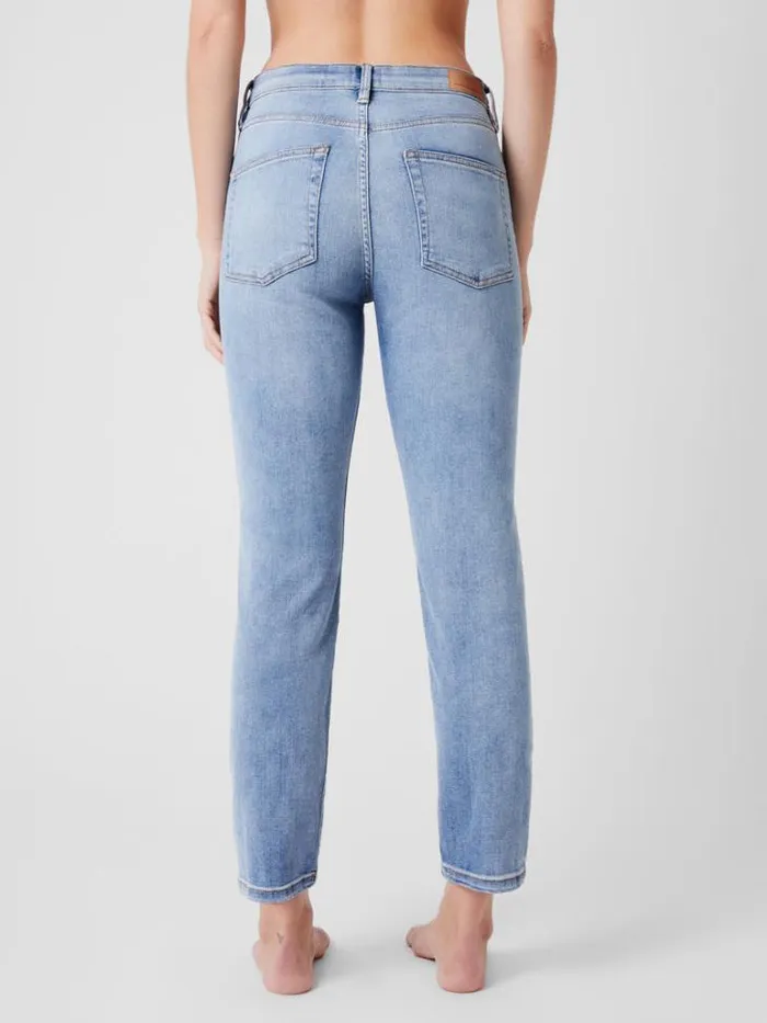 Woman French Connection Trousers Stretch Denim Cigarette Fit Ankle Length Jeans 28 Inch Bleach Wash