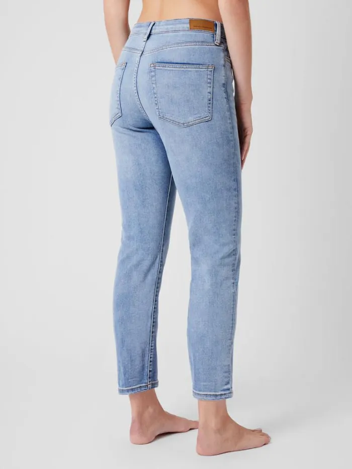 Woman French Connection Trousers Stretch Denim Cigarette Fit Ankle Length Jeans 28 Inch Bleach Wash