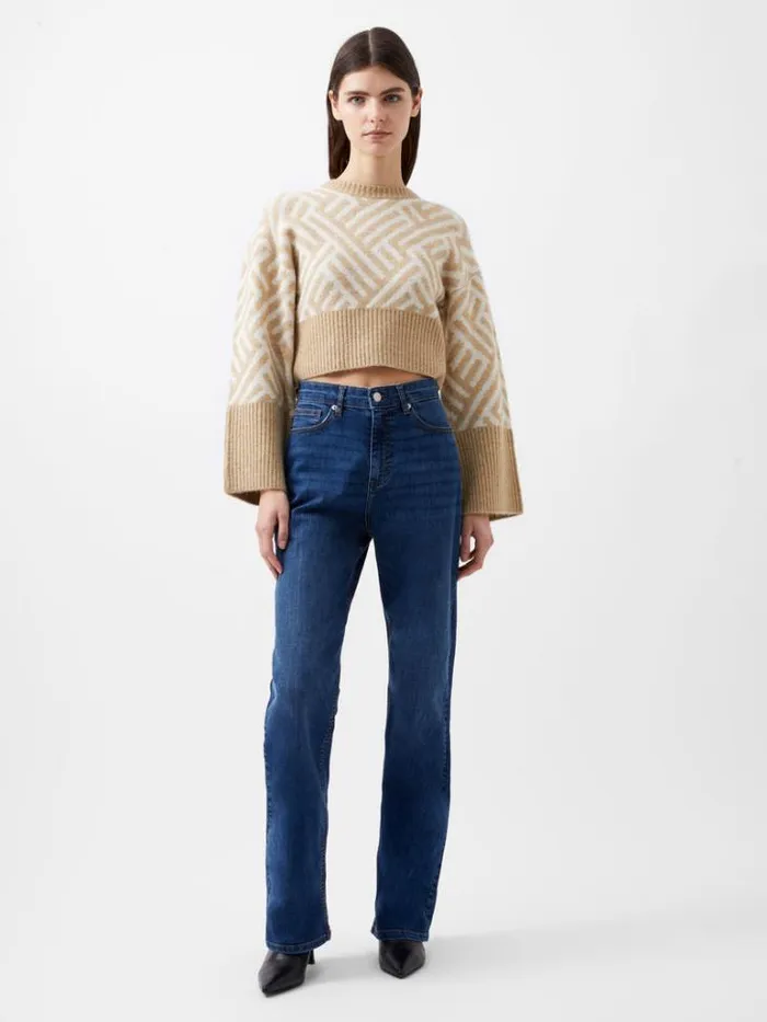 Woman French Connection Trousers Toms Denim Bleach Line Jeans 32 Inch Vintage