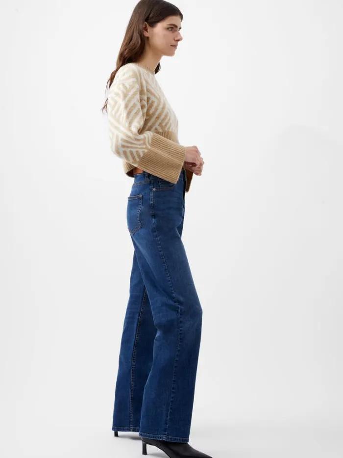 Woman French Connection Trousers Toms Denim Bleach Line Jeans 32 Inch Vintage