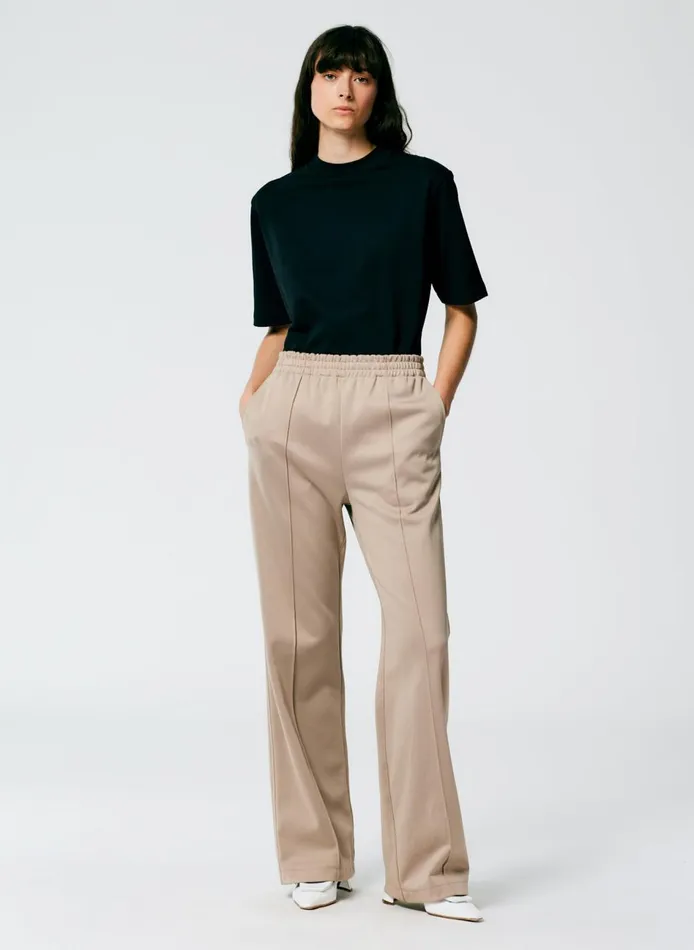 Women Active Knit Scottie Jogger Khaki Tibi Pants and Shorts