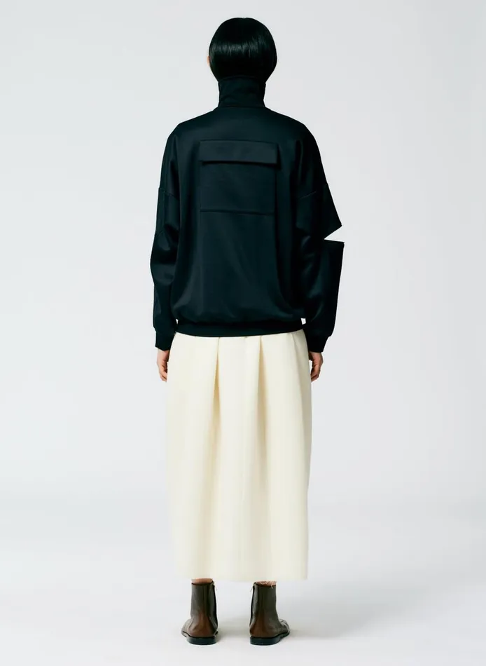 Women Active Knit Zipper Detailed Track Jacket Black Tibi Jackets and Outerwear