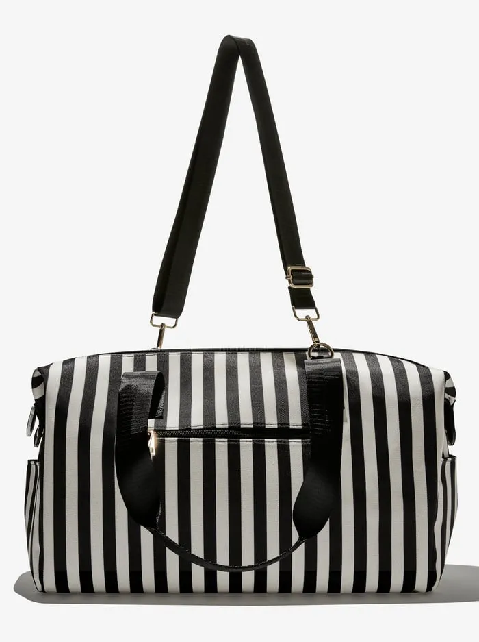 Women Alice Olivia Fabfitfun Duffle Bag Positano Stripe Sm Black
