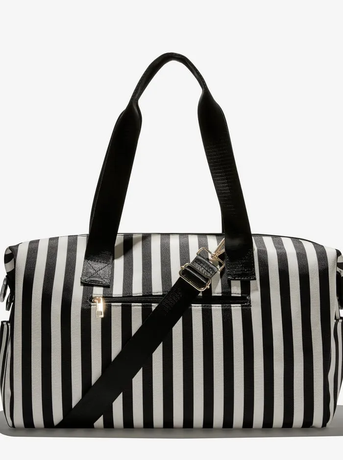 Women Alice Olivia Fabfitfun Duffle Bag Positano Stripe Sm Black