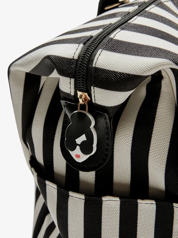 Women Alice Olivia Fabfitfun Duffle Bag Positano Stripe Sm Black