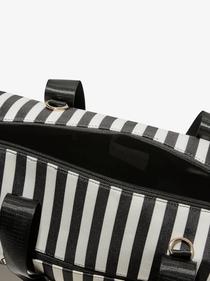 Women Alice Olivia Fabfitfun Duffle Bag Positano Stripe Sm Black