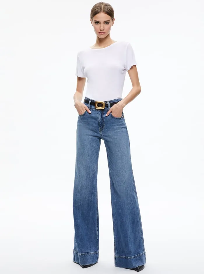 Women Alice Olivia Letty Buckle Belt Blackgold