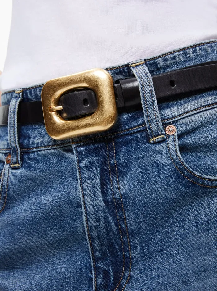 Women Alice Olivia Letty Buckle Belt Blackgold