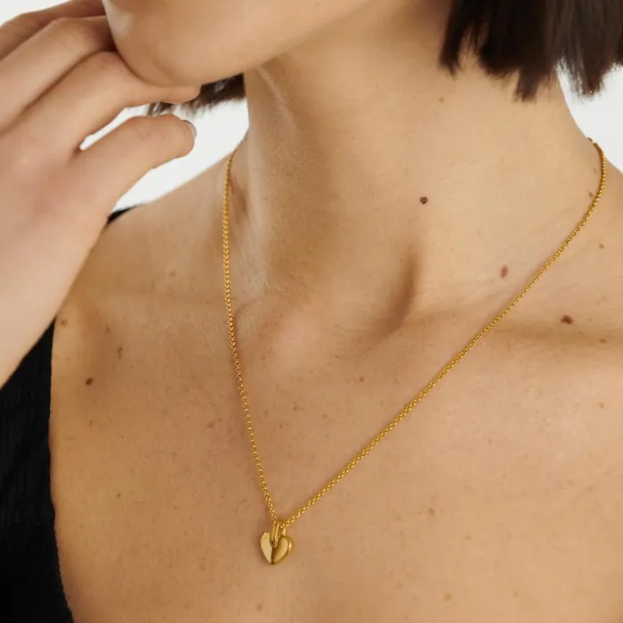 Women Alora Heart Waterproof Gold Necklace Katie Loxton Necklaces