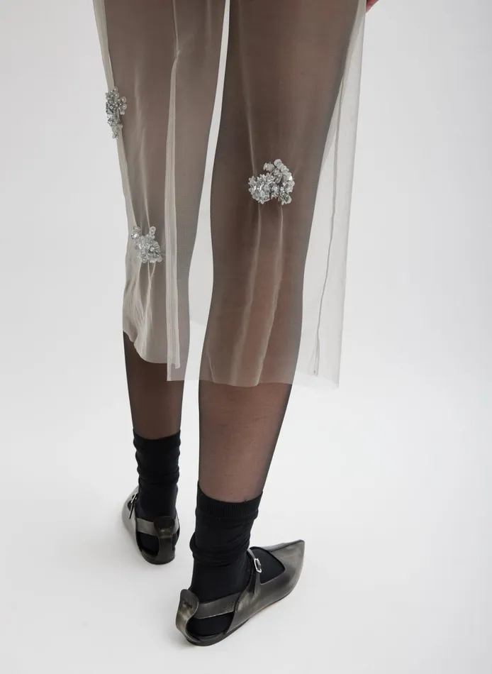 Women Artemis Beading Tank Dress Silver Multi Tibi Dresses