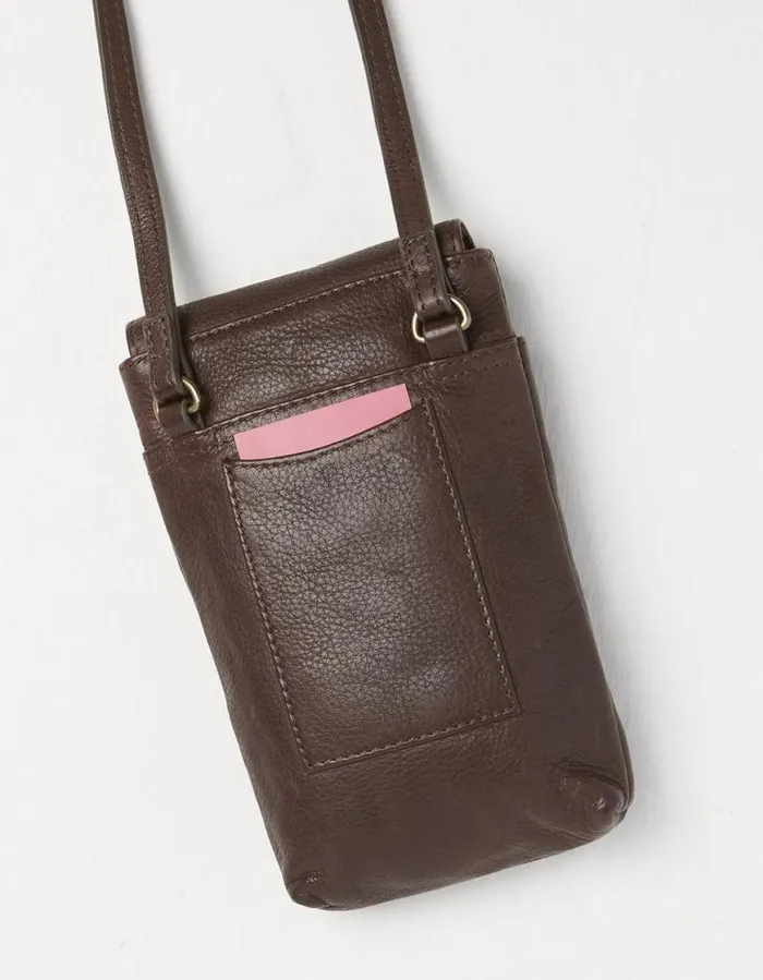 Women Bags and Purses FatFace Bronte Bee Phone Bag Chocolate Brown