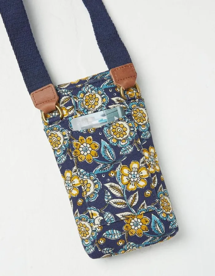Women Bags and Purses FatFace Elsie Canvas Phone Bag Navy