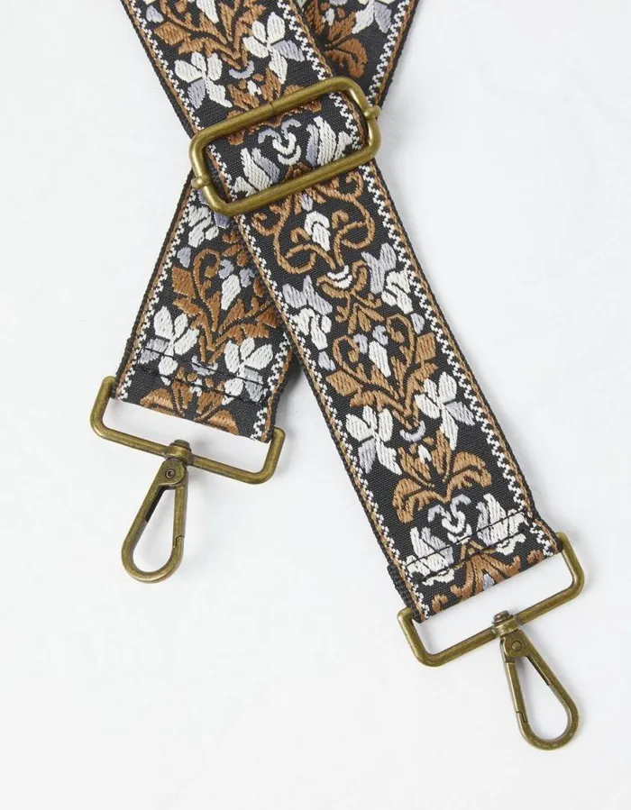 Women Bags and Purses FatFace Embroidered Floral Bag Strap Burnt Orange