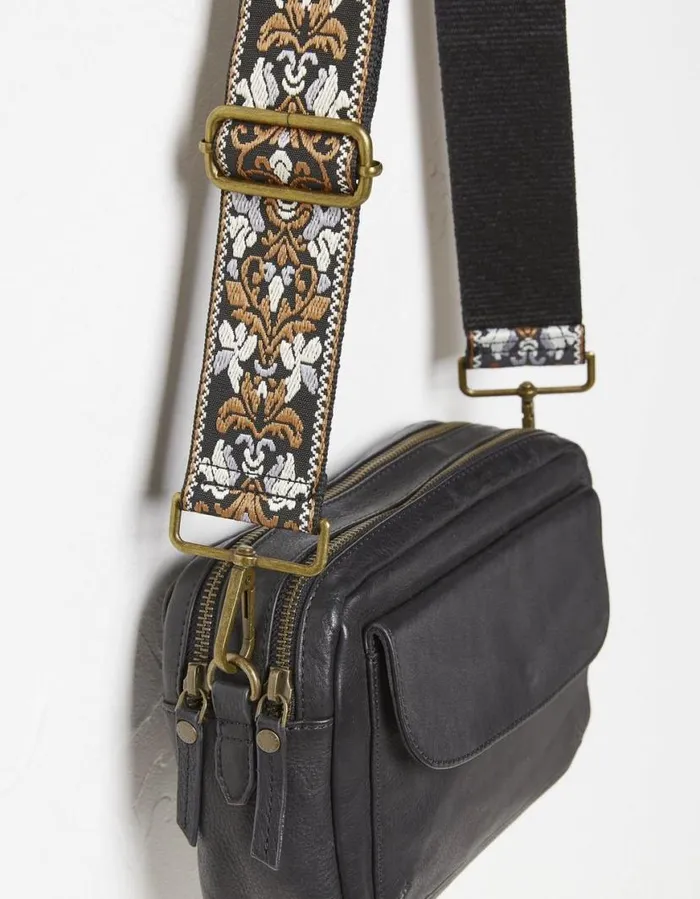 Women Bags and Purses FatFace Embroidered Floral Bag Strap Burnt Orange
