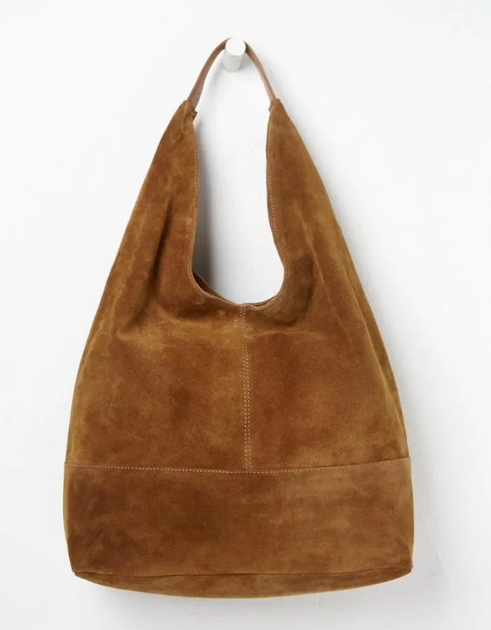 Women Bags and Purses FatFace Hattie Scoop Hobo Bag Tan