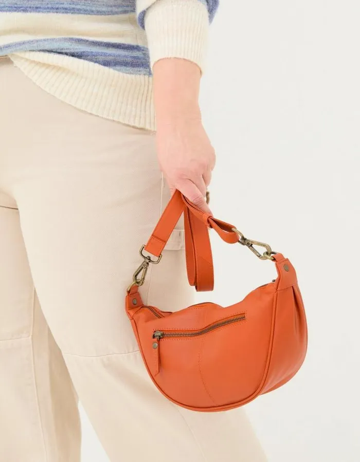 Women Bags and Purses FatFace Jovie Half Moon Sling Bag Orange