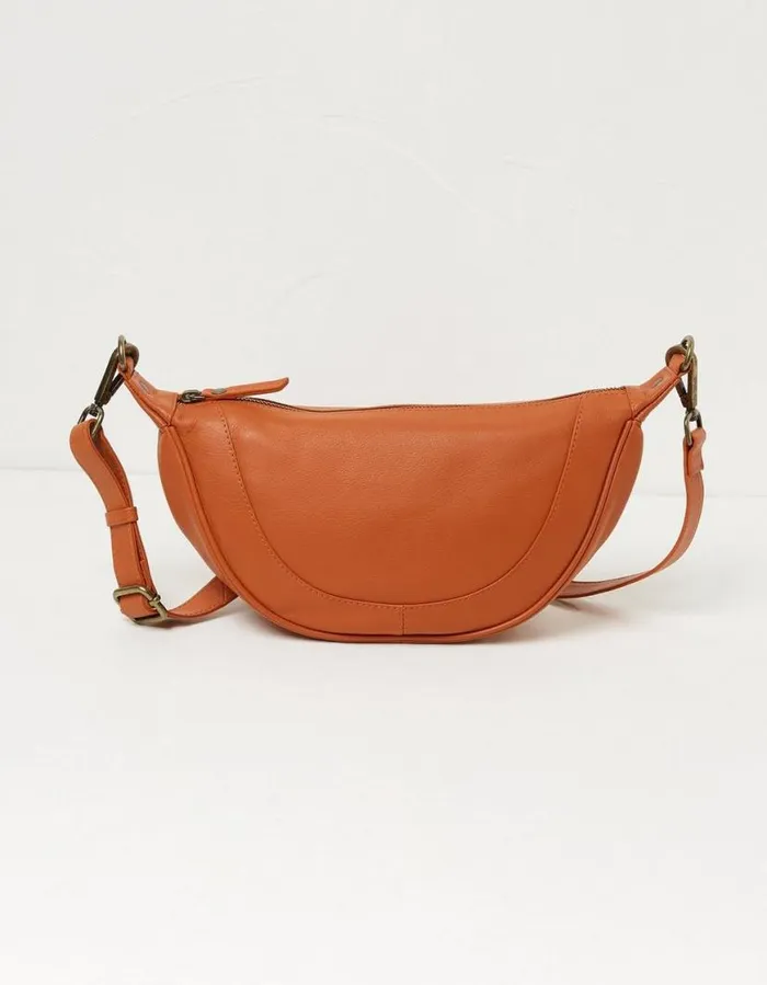 Women Bags and Purses FatFace Jovie Half Moon Sling Bag Orange