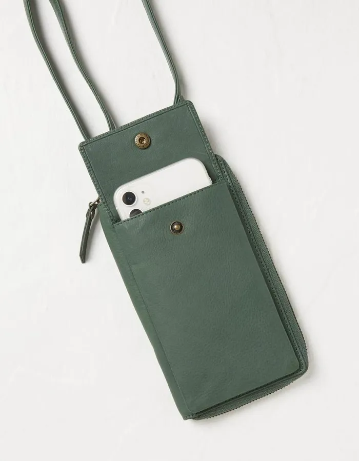 Women Bags and Purses FatFace Louisa Purse Phone Bag Green