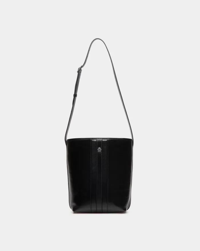 Women Bally Crossbody Bags Beckett Bucket Bag In Black Leather Black