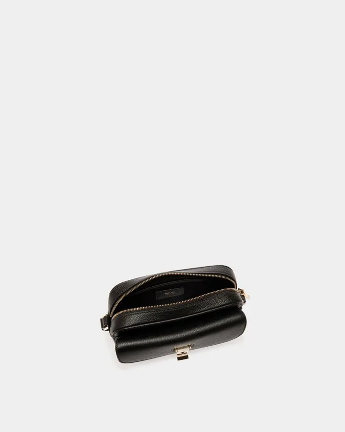Women Bally Crossbody Bags Lock Me Small Crossbody Bag In Black Grained Leather Black Women Bally Crossbody Bags Lock Me Small Crossbody Bag In Black Grained Leather Black