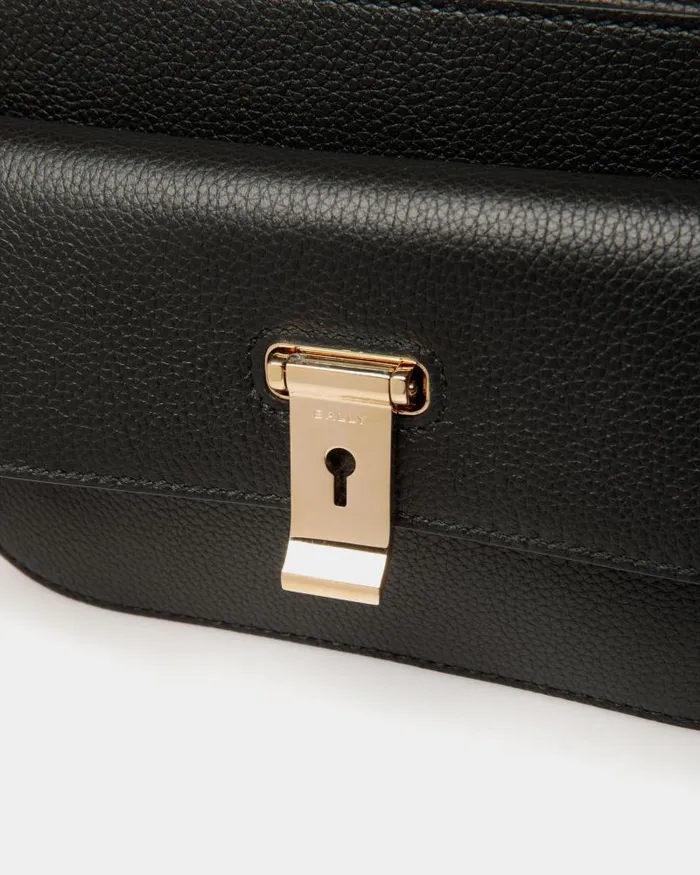Women Bally Crossbody Bags Lock Me Small Crossbody Bag In Black Grained Leather Black Women Bally Crossbody Bags Lock Me Small Crossbody Bag In Black Grained Leather Black